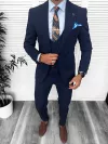 Costum barbati slim fit, bleumarin, 3 piese, 13347